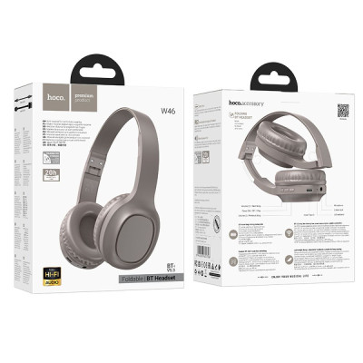 Бездротові навушники з мікрофоном Hoco W46 Charm BT Bluetooth 5.3 AUX 200 мАч Brown (31654_2907102) Бездротові навушники з мікрофоном Hoco W46 Charm BT Bluetooth 5.3 AUX 200 мАч Brown (31654_2907102)