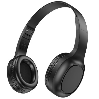 Беспроводные наушники с микрофоном Hoco W46 Charm BT Bluetooth 5.3 AUX 200 мАч Black (31654_2907103)