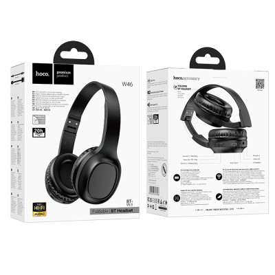 Бездротові навушники з мікрофоном Hoco W46 Charm BT Bluetooth 5.3 AUX 200 мАч Black (31654_2907103) Бездротові навушники з мікрофоном Hoco W46 Charm BT Bluetooth 5.3 AUX 200 мАч Black (31654_2907103)