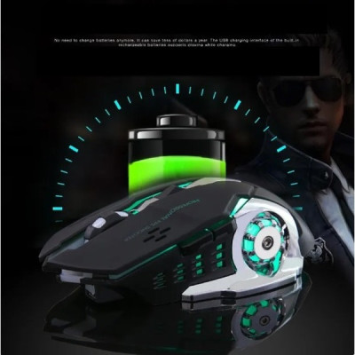 Безпровідна ігрова мишка безшумна з вбудованим акумулятором T2 RGB USB Charge + Bluetooth Black Безпровідна ігрова мишка безшумна з вбудованим акумулятором T2 RGB USB Charge + Bluetooth Black