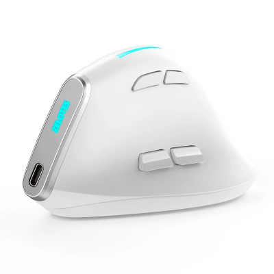 Вертикальна миша бездротова Zelotes F-36 з акумулятором та RGB підсвічуванням 2,4G+Bluetooth White Вертикальна миша бездротова Zelotes F-36 з акумулятором та RGB підсвічуванням 2,4G+Bluetooth White