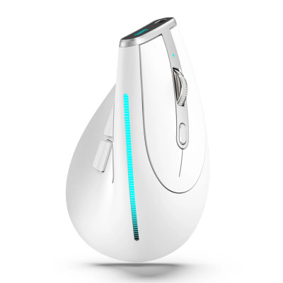 Вертикальна миша бездротова Zelotes F-36 з акумулятором та RGB підсвічуванням 2,4G+Bluetooth White Вертикальна миша бездротова Zelotes F-36 з акумулятором та RGB підсвічуванням 2,4G+Bluetooth White