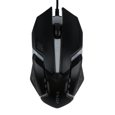 Ігрова дротова комп'ютерна миша T-Wolf V1 1200DPI RGB Black