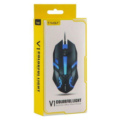 Ігрова дротова комп'ютерна миша T-Wolf V1 1200DPI RGB Black Ігрова дротова комп'ютерна миша T-Wolf V1 1200DPI RGB Black