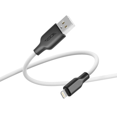 Кабель для заряджання та обміну даними USB Ridea RC-AI21 AirSiliconePro 12W 5V/2.4A USB-Lightning 1 м Біло-чорний Кабель для заряджання та обміну даними USB Ridea RC-AI21 AirSiliconePro 12W 5V/2.4A USB-Lightning 1 м Біло-чорний