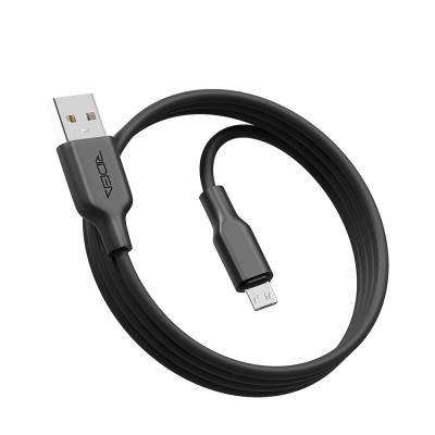 Кабель для заряджання та обміну даними USB Ridea RC-AI21 AirSiliconePro 60W 20V/3A USB-MicroUSB 1 м Чорний