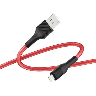 Кабель для заряджання та обміну даними USB Ridea RC-ST74 StablePro 12W 5V/2.4A USB-Lightning 1 м Червоний-чорний Кабель для заряджання та обміну даними USB Ridea RC-ST74 StablePro 12W 5V/2.4A USB-Lightning 1 м Червоний-чорний