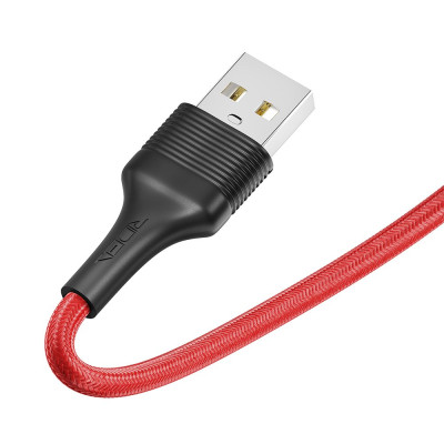 Кабель для заряджання та обміну даними USB Ridea RC-ST74 StablePro 12W 5V/2.4A USB-Lightning 1 м Червоний-чорний Кабель для заряджання та обміну даними USB Ridea RC-ST74 StablePro 12W 5V/2.4A USB-Lightning 1 м Червоний-чорний