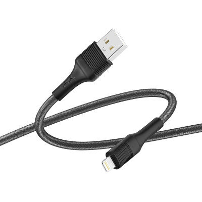 Кабель для заряджання та обміну даними USB Ridea RC-ST74 StablePro 12W 5V/2.4A USB-Lightning 1 м Чорний Кабель для заряджання та обміну даними USB Ridea RC-ST74 StablePro 12W 5V/2.4A USB-Lightning 1 м Чорний