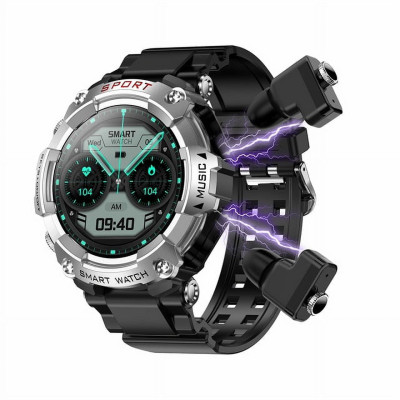 Смарт-часы с наушниками Lemfo T96 Black Silver (16344-hbr) Смарт-часы с наушниками Lemfo T96 Black Silver (16344-hbr)