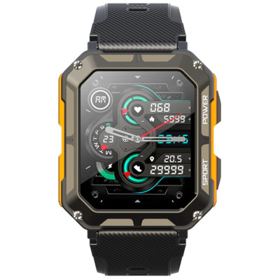Смарт-часы Lemfo C20 Pro силиконовый ремешок Black Orange (16354-hbr)
