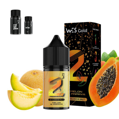 Набір для самозамісу на сольовому нікотині WES Gold 30 мл 0-65 мг Melon Papaya Диня, папайя та манго (16383-hbr)