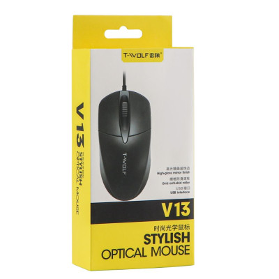 Дротова мишка T-Wolf V13 1.5G 1000 DPI Black Дротова мишка T-Wolf V13 1.5G 1000 DPI Black