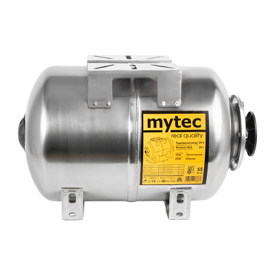 Гідроакумулятор горизонтальний нержавійка Mytec 24 л
