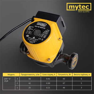 Насос циркуляційний Mytec OTP 6/25S 180 Насос циркуляційний Mytec OTP 6/25S 180