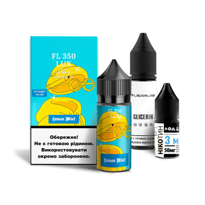 Набор для самозамеса на солевом никотине FlavorLab FL350 LUX 30 мл Лимон Мята 0-50 мг (16476-hbr)