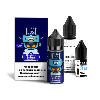 Набор для самозамеса на солевом никотине FlavorLab FL350 LUX 30 мл Клубника Черника Ежевика 0-50 мг (16478-hbr)