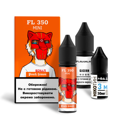 Набір для самозамішування на сольовому нікотині FlavorLab FL350 Mini 15 мл Персик Ананас Апельсин Лимон 0-50 мг (16483-hbr)