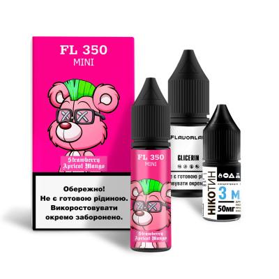 Набір для самозамісу на сольовому нікотині FlavorLab FL350 Mini 15 мл Полуниця Абрикос Манго 0-50 мг (16484-hbr)