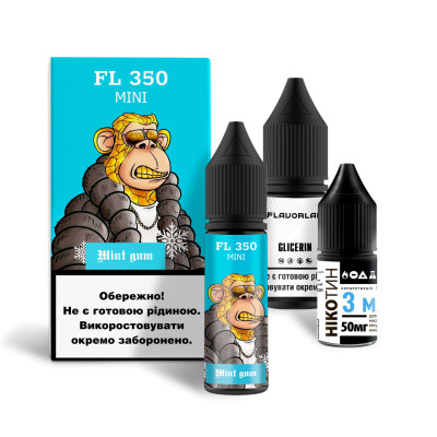 Набор для самозамеса на солевом никотине FlavorLab FL350 Mini 15 мл Мятная жвачка 0-50 мг (16489-hbr)