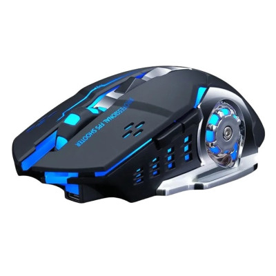Ігрова комп'ютерна миша RIAS T2 бездротова з RGB підсвічуванням Black