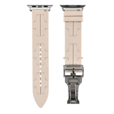 Силіконовий ремінець Hermes Apple Watch 41/40/38 мм Milky White