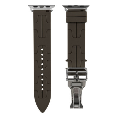 Силіконовий ремінець Hermes Apple Watch 41/40/38 мм Official Khaki