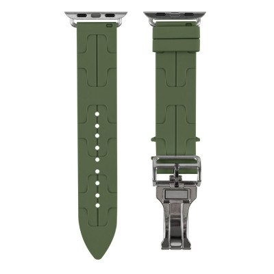 Силіконовий ремінець Hermes Apple Watch 41/40/38 мм Pine Needle Green