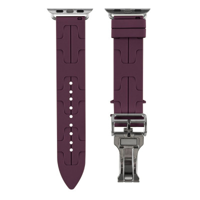 Силіконовий ремінець Hermes Apple Watch 41/40/38 мм Wine Red