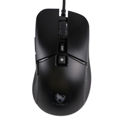 Комп'ютерна дротова миша ігрова T-Wolf G590 RGB 1.5 м DPI 7200 Black