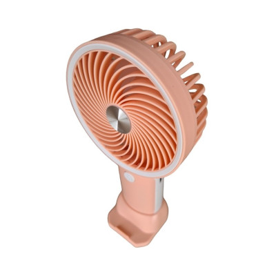 Вентилятор ручной аккумуляторный с подставкой для телефона Mini Fan HX09-1 Персиковый с белым Вентилятор ручной аккумуляторный с подставкой для телефона Mini Fan HX09-1 Персиковый с белым