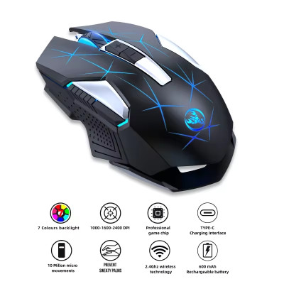 Мышь беспроводная с аккумулятором HXSJ T300 2.4 G Hz Black Мышь беспроводная с аккумулятором HXSJ T300 2.4 G Hz Black