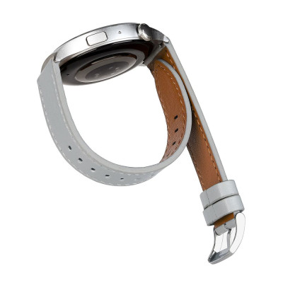 Кожаный ремешок Universal Samsung/Amazfit/Huawei 20 mm Light Grey
