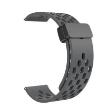 Універсальний ремінець із магнітною застібкою Universal 22 mm Silicone Samsung/Amazfit/Huawei Dark Grey