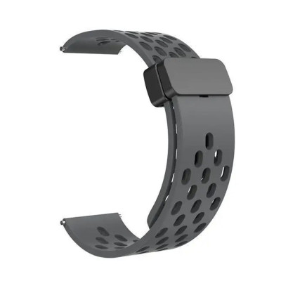 Універсальний ремінець із магнітною застібкою Universal 22 mm Silicone Samsung/Amazfit/Huawei Dark Grey