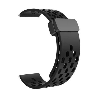 Универсальный ремешок с магнитной застёжкой Universal 20 mm Silicone Samsung/Amazfit/Huawei Black