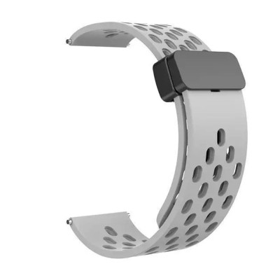 Универсальный ремешок с магнитной застёжкой Universal 20 mm Silicone Samsung/Amazfit/Huawei Grey