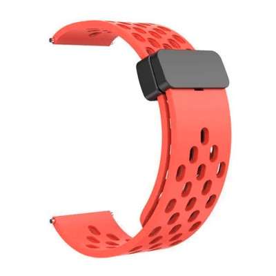 Универсальный ремешок с магнитной застёжкой Universal 20 mm Silicone Samsung/Amazfit/Huawei Red
