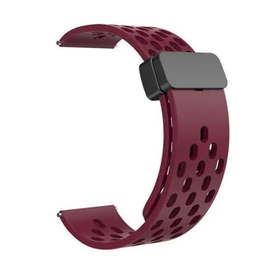 Универсальный ремешок с магнитной застёжкой Universal 20 mm Silicone Samsung/Amazfit/Huawei Wine Red