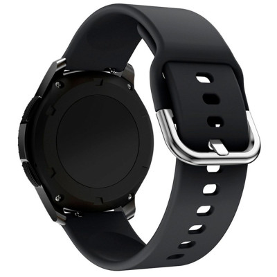 Ремешок Universal 20 mm Silicone Design Samsung/Amazfit/Huawei Black