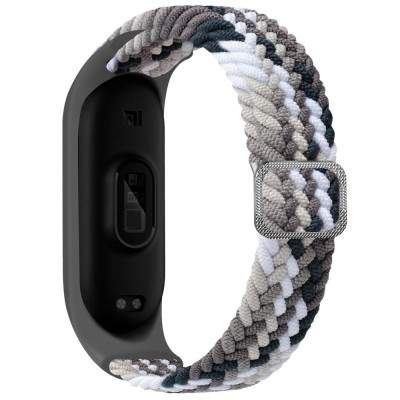 Плетеный ремешок Elastic Adjustment Xiaomi Mi Band 7/6/5/4/3 Colorful Grey