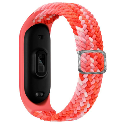 Плетеный ремешок Elastic Adjustment Xiaomi Mi Band 7/6/5/4/3 Colorful Red