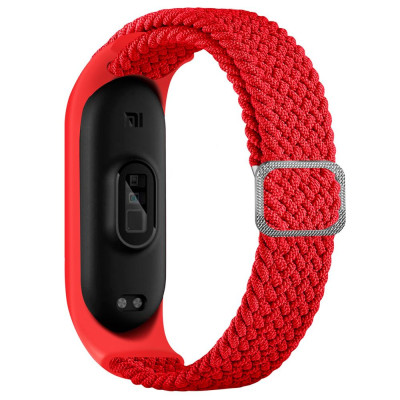 Плетеный ремешок Elastic Adjustment Xiaomi Mi Band 7/6/5/4/3 Red