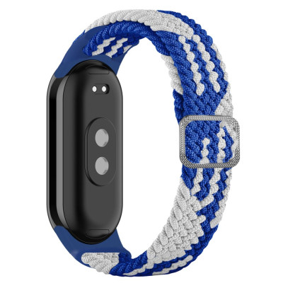 Плетений ремінець Elastic Adjustment Xiaomi Mi Band 8 Blue/White