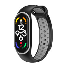 Силіконовий ремінець SPORT Xiaomi Mi Band 7/6/5 Black/Grey