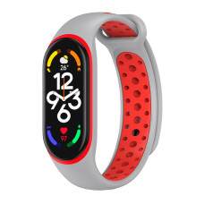 Силіконовий ремінець SPORT Xiaomi Mi Band 7/6/5 Grey/Red