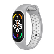 Силіконовий ремінець SPORT Xiaomi Mi Band 7/6/5 Grey/White