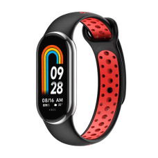 Силіконовий ремінець SPORT Xiaomi Mi Band 8 Black/Red
