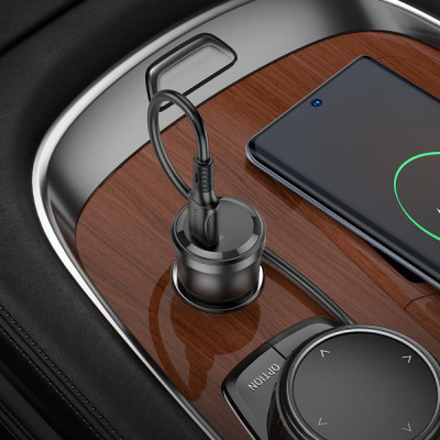 Автомобільний зарядний пристрій Borofone BZ24 Clever single port 1USB-C QC3.0/PD20W Type-C to Lightning Transparent Black (34162_3337969) Автомобільний зарядний пристрій Borofone BZ24 Clever single port 1USB-C QC3.0/PD20W Type-C to Lightning Transparent Black (34162_3337969)