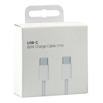 Кабель для заряджання USB Apple Type-C to Type-C 60W 1 м White Кабель для заряджання USB Apple Type-C to Type-C 60W 1 м White
